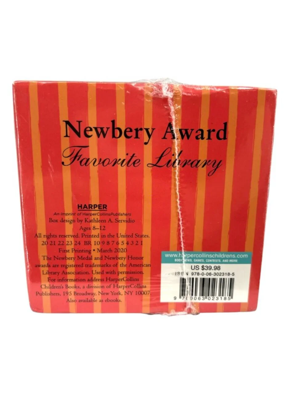 Newbery Award Favorite Library 8-Book Collection For Ages 8-12 By Harper